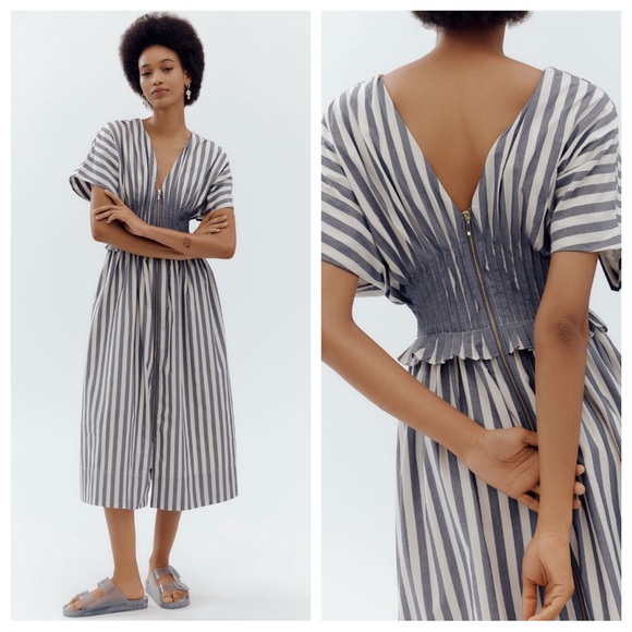 By Anthropologie Dresses & Skirts - NWT By Anthropologie V-Neck Zip-Front Midi Dress